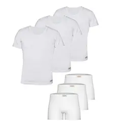 ست شورت پادار و زیرپوش آستین دار مردانه پنبینه مدل صادراتی مجموعه 3 عددی