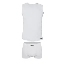 ست شورت و زیرپوش مردانه تولیدی پاران مدل اقتصادی مجموعه 2 عددی