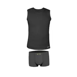 ست شورت و زیرپوش مردانه تولیدی پاران مدل نخ پنبه خالص صادراتی مجموعه 3 عددی