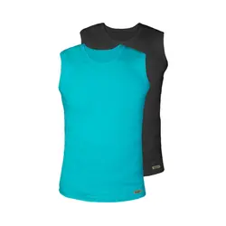 زیرپوش بدون آستین مردانه تولیدی پاران مدل نخ پنبه خالص صادراتی مجموعه 2 عددی