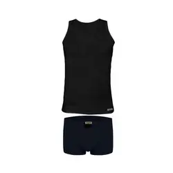 ست شورت و زیرپوش مردانه تولیدی پاران مدل نخ پنبه خالص صادراتی مجموعه 3 عددی