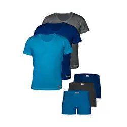 ست شورت و زیرپوش مردانه تولیدی پاران مدل صادراتی 08 مجموعه 3 عددی