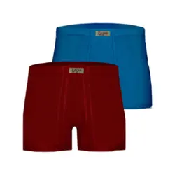 شورت مردانه تولیدی پاران مدل پادار کلاسیک نخ پنبه خالص صادراتی مجموعه 2 عددی