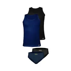 ست شورت و زیرپوش مردانه تولیدی پاران مدل نخ پنبه خالص صادراتی مجموعه 2 عددی