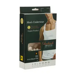 زیرپوش مردانه یقه خشتی مدل صادراتی پک 6 عددی