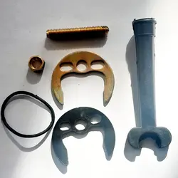 بست نعلی شیرآلات اهرمی مدل تک پیچ همراه آچار نصب