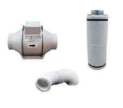 پکیج فیلتر کربن 40 سانتی دهانه 15 جاکوب به همراه فن بین کانالی دمنده VLN-15C2S