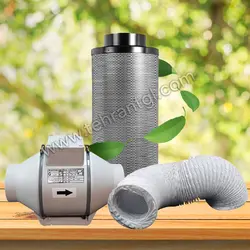 پکیج فیلتر کربن 40 سانتی دهانه 15 بلک اوپس به همراه فن بین کانالی دمنده VLN-15C2S
