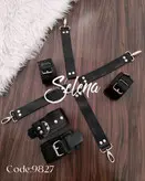 گارتر چرم ضربدری، رنگ قرمز و مشکی Selena کد: 9827 بسیار محکم و با کیفیت، ارسال رایگان