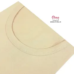 زیرپوش مردانه یقه گرد رنگ کرم/ تمام نخ