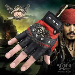 دستکش بدون انگشت اسپرت مدل اسکلتی- دزد دریایی