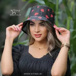 کلاه باکت  توری طرح دار تابستانی زنانه مدل قلبی zara