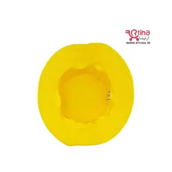 کلاه باکت زرد زنانه و دخترانه با لوگو گلدوزی