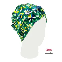 توربان مخمل گلدار مدل کلاسیک لبه دار