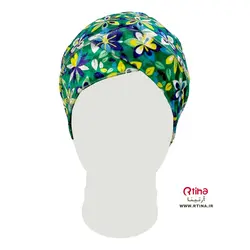 توربان مخمل گلدار مدل کلاسیک لبه دار