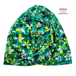 توربان مخمل گلدار مدل کلاسیک لبه دار