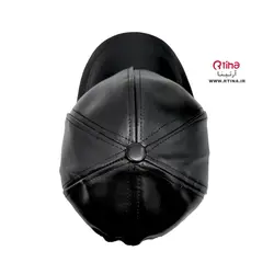 کلاه چرم مشکی نقابدار طرح ساده (زنانه و مردانه)