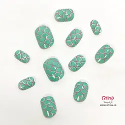 ناخن بچه گانه مصنوعی طرح پولک/ خودچسب