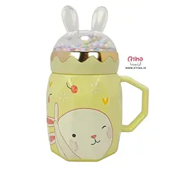 ماگ وارداتی سرامیکی درب خرگوشی فانتزی