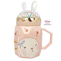 ماگ وارداتی سرامیکی درب خرگوشی فانتزی