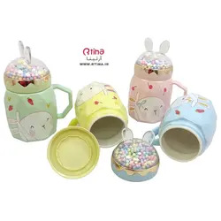 ماگ وارداتی سرامیکی درب خرگوشی فانتزی