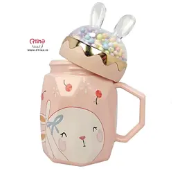 ماگ وارداتی سرامیکی درب خرگوشی فانتزی