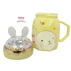 ماگ وارداتی سرامیکی درب خرگوشی فانتزی