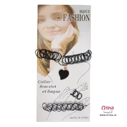 گردنبند انگشتر و دستبند ست دخترانه زنانه طرح قلب آویز