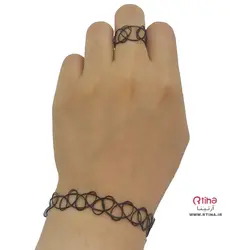 گردنبند انگشتر و دستبند ست دخترانه زنانه طرح قلب آویز