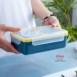 ظرف نگهداری غذا (لانچ باکس) + قاشق چنگال + یک جفت چاپستیک