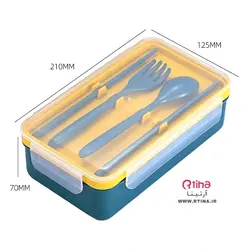 ظرف نگهداری غذا (لانچ باکس) + قاشق چنگال + یک جفت چاپستیک