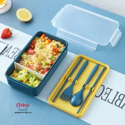 ظرف نگهداری غذا (لانچ باکس) + قاشق چنگال + یک جفت چاپستیک