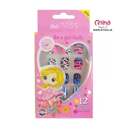 ناخن مصنوعی طرح دار دخترانه بچه گانه 12 عددی