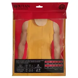 تیشرت رکابی مردانه زرد خردلی/ تمام نخ