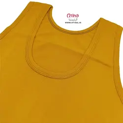 تیشرت رکابی مردانه زرد خردلی/ تمام نخ