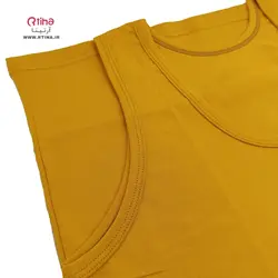 تیشرت رکابی مردانه زرد خردلی/ تمام نخ