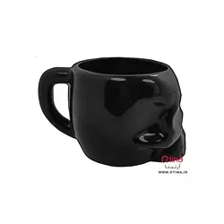 ماگ طرح اسکلت دسته دار مشکی/ سرامیکی براق