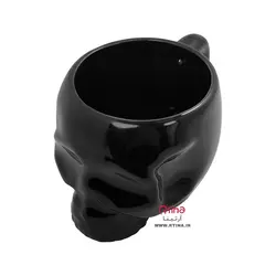 ماگ طرح اسکلت دسته دار مشکی/ سرامیکی براق