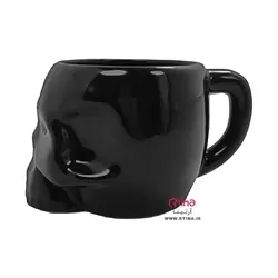 ماگ طرح اسکلت دسته دار مشکی/ سرامیکی براق