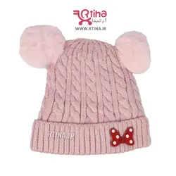کلاه بافتنی نوزاد دخترانه مدل D44