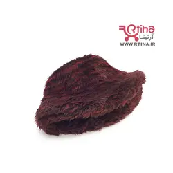 کلاه باکت کیوت زرشکی مدل خز دار