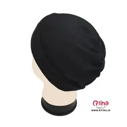 کلاه توربان زنانه مشکی ساده مدل لمه ای جدید