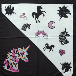 مینی اسکارف کیوت طرح اسب شاخدار  یونیکورن/ بزرگسال و کودک