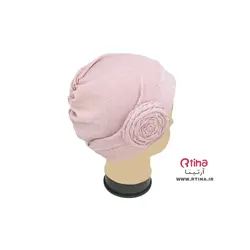 توربان دخترانه شیک صورتی مدل لمه | گل بزرگ