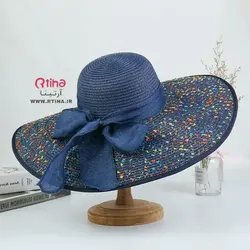 کلاه حصیری تاشو آفتابگیر زنانه دخترانه (لبه 14 سانتیمتر)