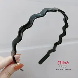 تل مو ساده مشکی اسپرت (پسرانه دخترانه) دندانه دار و نشکن