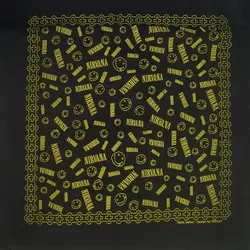 باندانا سر پسرانه دخترانه مشکی/ زرد مدل NIRVANA