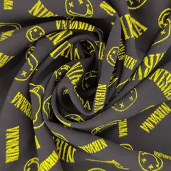 باندانا سر پسرانه دخترانه مشکی/ زرد مدل NIRVANA