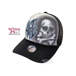 کلاه اسکلتی کپ پشت تور مشکی مدل SAGE