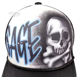 کلاه اسکلتی کپ پشت تور مشکی مدل SAGE